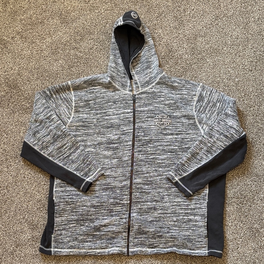 Men’s Harley-Davidson Size 4XL Full Zipper Black Grey Hoodie
